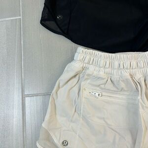 Lululemon Black and Cream Athletic Shorts